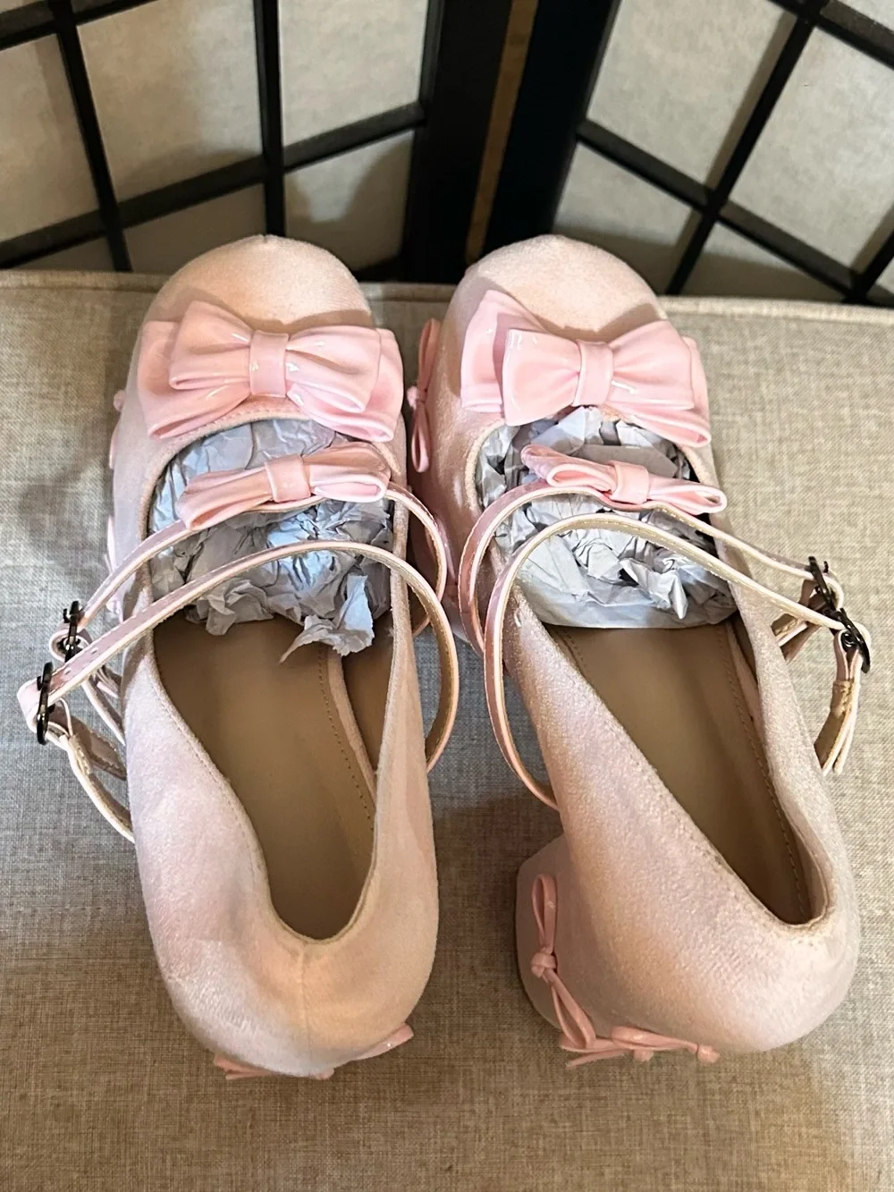 Pink Bow Platform Mary Jane Chunky Heels